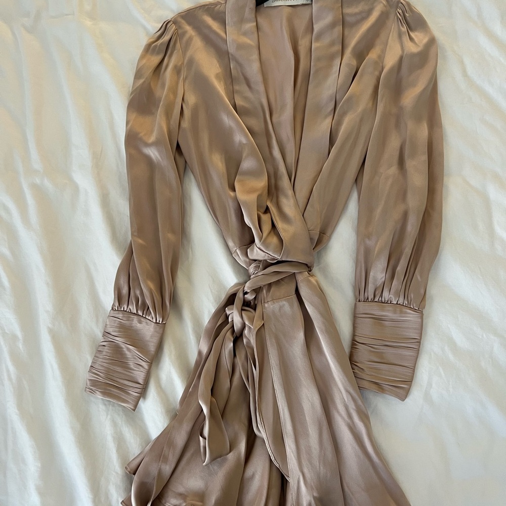 Elegant Satin Wrap Dress